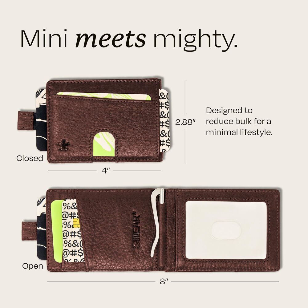 9831 Full Grain Leather Wallet with RFID Blocking & Money Clip - Minimalist - Picture 2 of 9